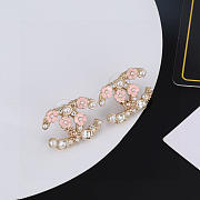 Kitlife Chanel Double C Classic Romantic Flower Pink Earrings - 4