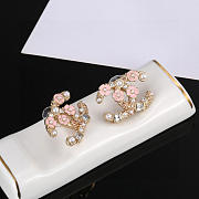 Kitlife Chanel Double C Classic Romantic Flower Pink Earrings - 2