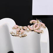 Kitlife Chanel Double C Classic Romantic Flower Pink Earrings - 3