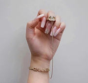 Kitlife Chanel Crystal CC Ring & Letter Cuff Hand Chain - 6