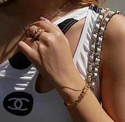 Kitlife Chanel Crystal CC Ring & Letter Cuff Hand Chain - 1