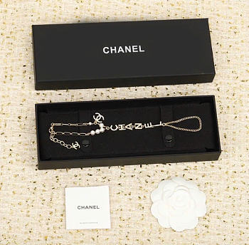 Kitlife Chanel Rhinestone Pearl Letter Bracelet