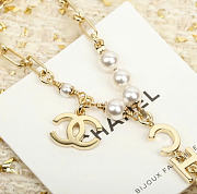 Kitlife Chanel Rhinestone Pearl Letter Bracelet - 6