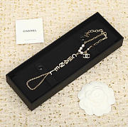 Kitlife Chanel Rhinestone Pearl Letter Bracelet - 2