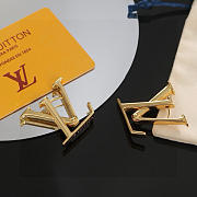 Kitlife Louis Vuitton Letter Earrings Gold - 5