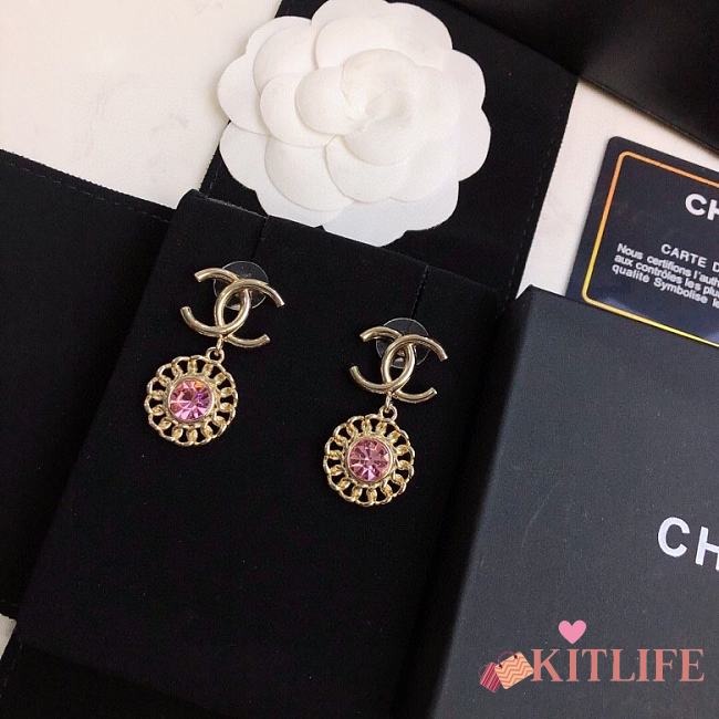 Kitlife Chanel Earrings Pink Diamond - 1