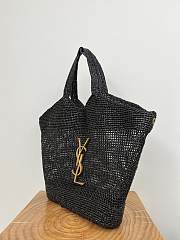 Kitlife YSL Icare In Raffia Black Color Bag - 55x43x5cm - 4