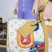 Kitlife Louis Vuitton White Flower Badge  Keepall Bandoulière Bag M15042 50x29x23cm。 - 3