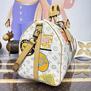 Kitlife Louis Vuitton White Flower Badge  Keepall Bandoulière Bag M15042 50x29x23cm。 - 2