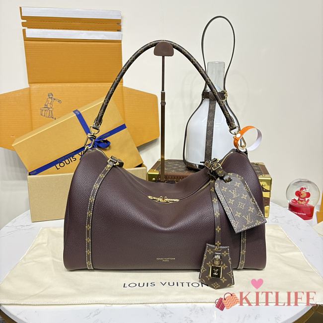 Kitlife Louis Vuttion Soft Keepall Bag Dark Brown M13668 25x15x18cm - 1
