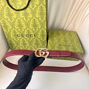 Kitlife Gucci Belt Gold Diamond Buckle in Burgundy 3cm - 1
