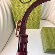 Kitlife Gucci Belt Gold Diamond Buckle in Burgundy 3cm - 5