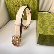 Kitlife Gucci Belt Gold Diamond Buckle in White 3cm - 5