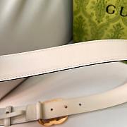 Kitlife Gucci Belt Gold Diamond Buckle in White 3cm - 3