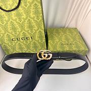 Kitlife Gucci Belt Gold Diamond Buckle in Black 3cm - 1