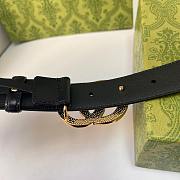 Kitlife Gucci Belt Gold Diamond Buckle in Black 3cm - 4