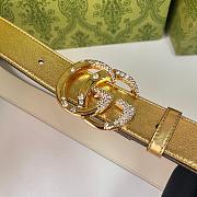 Kitlife Gucci Belt Gold Diamond Buckle in Gold 3cm - 2