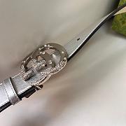 Kitlife Gucci Belt Silver Diamond Buckle in Silver 3cm - 2
