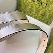 Kitlife Gucci Belt Silver Diamond Buckle in Silver 3cm - 3