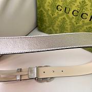 Kitlife Gucci Belt Silver Diamond Buckle in Silver 3cm - 4