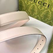 Kitlife Gucci Belt Pink Diamond Buckle in White 3cm - 5