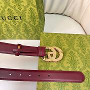 Kitlife Gucci Belt Pink Buckle in Burgundy 3cm - 2