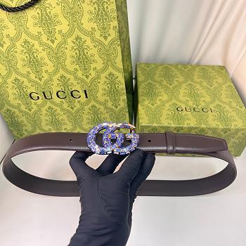 Kitlife Gucci Belt Purple Buckle in Brown 3cm