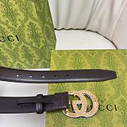 Kitlife Gucci Belt Purple Buckle in Brown 3cm - 6