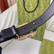 Kitlife Gucci Belt Gold Buckle in Black 3cm - 4