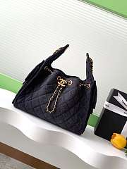 Kitlife Chanel 25C Drawstring Bucket Hobo Bag Black Denim 30×26×14cm - 1