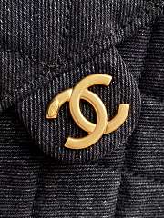 Kitlife Chanel 25C Drawstring Bucket Hobo Bag Black Denim 30×26×14cm - 5