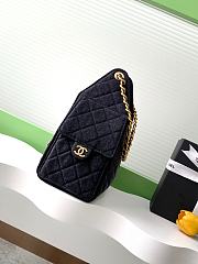 Kitlife Chanel 25C Drawstring Bucket Hobo Bag Black Denim 30×26×14cm - 2