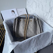 Kitlife Chanel 25C Drawstring Bucket Hobo Bag Grey Suede Leather 30×26×14cm - 5