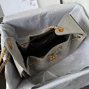Kitlife Chanel 25C Drawstring Bucket Hobo Bag Grey Suede Leather 30×26×14cm - 4