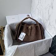 Kitlife Chanel 25C Drawstring Bucket Hobo Bag Brown Suede Leather 30×26×14cm - 1