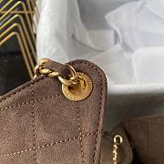 Kitlife Chanel 25C Drawstring Bucket Hobo Bag Brown Suede Leather 30×26×14cm - 5