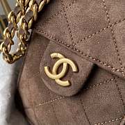 Kitlife Chanel 25C Drawstring Bucket Hobo Bag Brown Suede Leather 30×26×14cm - 2