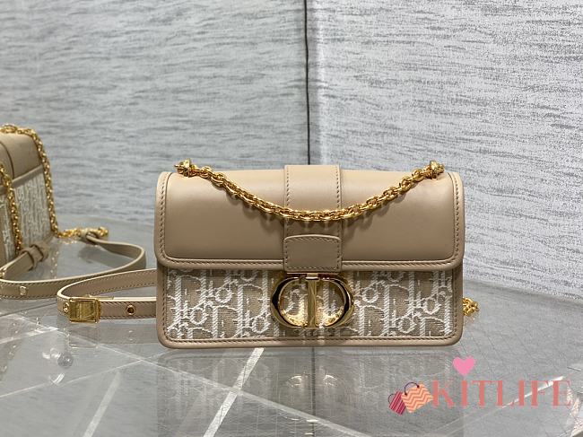 Kitlife Dior 30 Montaigne East-West Bag with Chain Natural Oblique Jacquard 21x6*x2cm  - 1