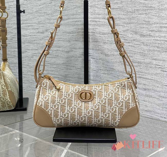 Kitlife Dior 30 Montaigne Wanderlust Mini Bag Natural Oblique Jacquard 26x12x7cm - 1