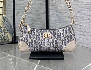 Kitlife Dior 30 Montaigne Wanderlust Mini Bag White & Light Blue Oblique Jacquard 26x12x7cm - 1