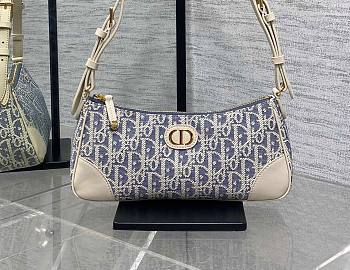 Kitlife Dior 30 Montaigne Wanderlust Mini Bag White & Light Blue Oblique Jacquard 26x12x7cm
