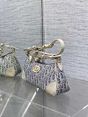 Kitlife Dior 30 Montaigne Wanderlust Mini Bag White & Light Blue Oblique Jacquard 26x12x7cm - 3