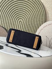 Kitlife Chanel Navy Blue Striped Denim Shopping Bag 30x22x14cm - 2
