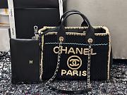 Kitlife Chanel 24s Woven Beach Bag Black & Beige 32cm - 6
