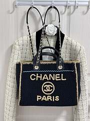 Kitlife Chanel 24s Woven Beach Bag Black & Beige 32cm - 3