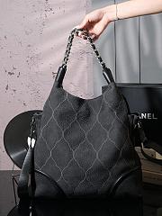 Kitlife Chanel Black Quilted Suede CC Shoulder Bag 36cm - 2