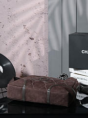 Kitlife Chanel Dark Brown Quilted Suede CC Shoulder Bag 36cm - 5