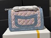 Kitlife Chanel CF Pink Tweed & Light Blue Denim Bag 25cm - 2