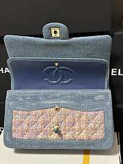 Kitlife Chanel CF Pink Tweed & Light Blue Denim Bag 25cm - 4