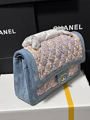 Kitlife Chanel CF Pink Tweed & Light Blue Denim Bag 25cm - 6